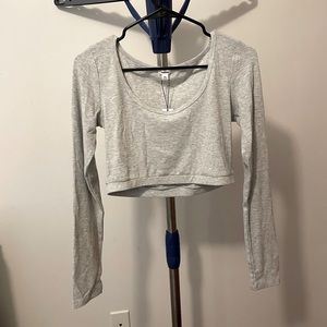 Garage Gray Cropped Long Sleeve